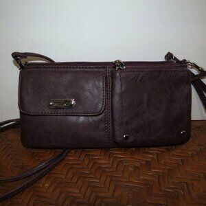Relic Brownish Maroon Wristlet/Shoulder Bag Purse Zipper 9½ x 5